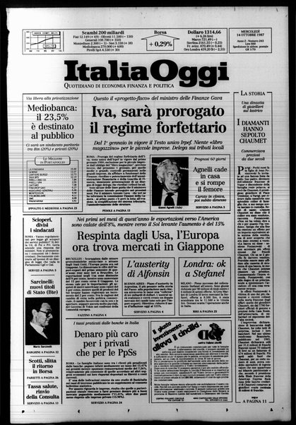 Italia oggi : quotidiano di economia finanza e politica